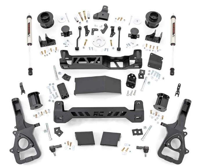 Rough Country 5" Lift Kit V2 Shocks 19-up Ram 4WD Air Ride 22" W - Click Image to Close